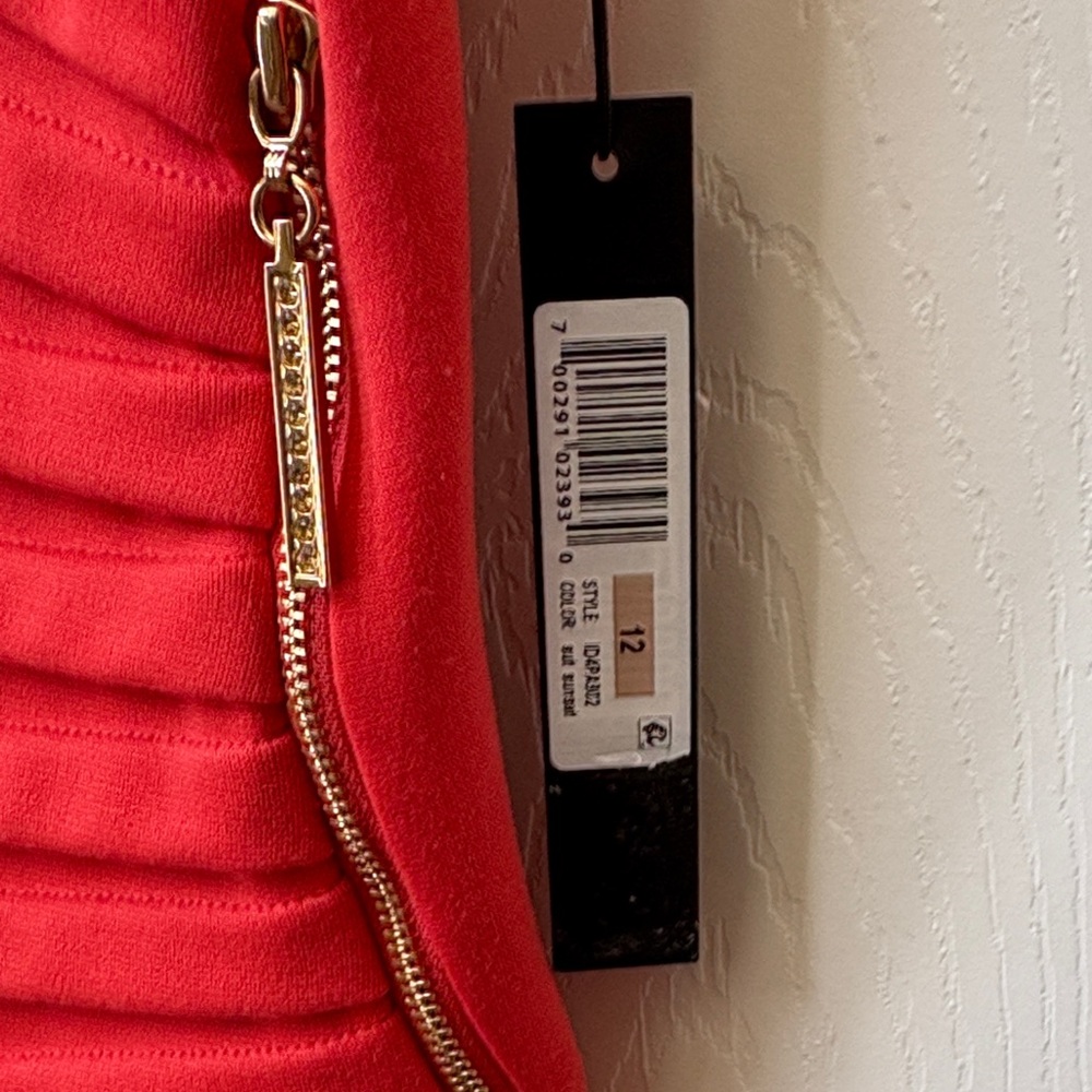 Orange Dress with Pleat Detail - Picture 3 of 7